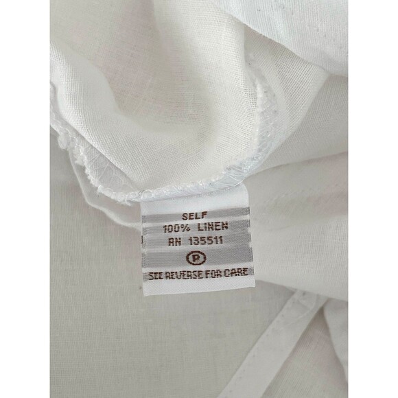 Vintage 100% Linen Tunic Top Sz L Cowl Neck Oversized Artsy Minimalist Lagenlook - Picture 12 of 13